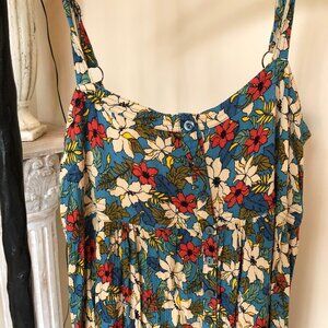 Natural Life button front strap dress floral